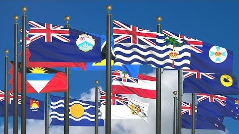 Flags of the British Empire Waving in Dynamic Animation