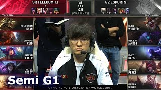 SKT vs G2 - Game 1 | Semi Finals S9 LoL Worlds 2019 | SK Telecom T1 vs G2 eSports G1