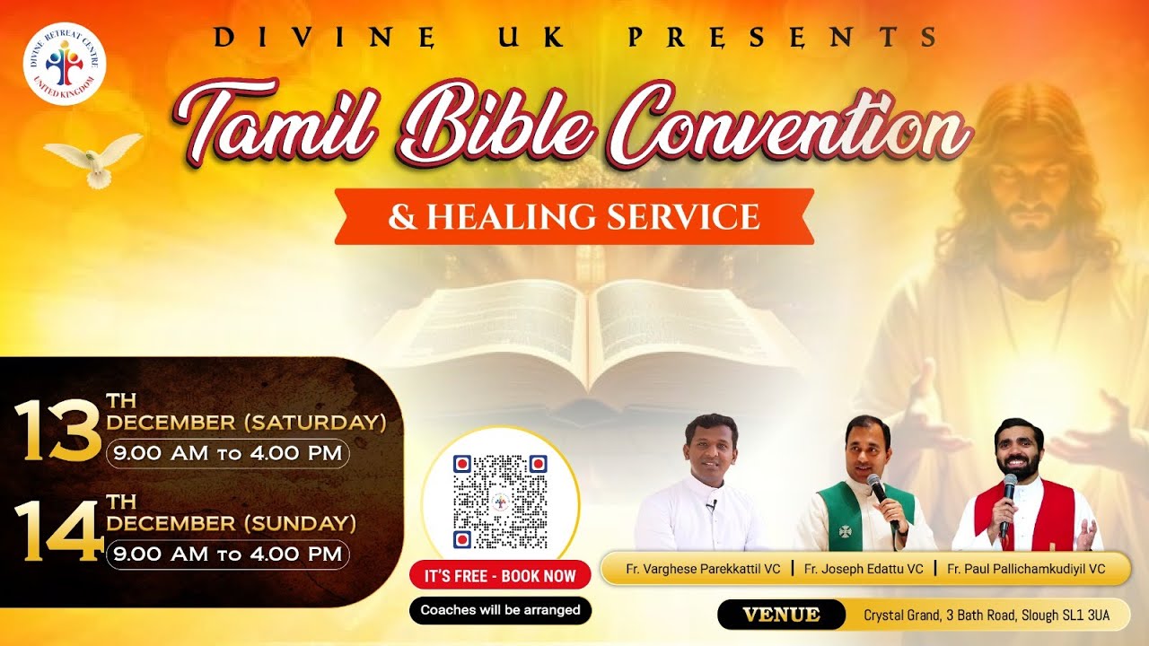 Day 1(LIVE) Tamil (தமிழ்) Bible Convention & Healing Service (13 Dec 2025) Divine UK, Slough, London