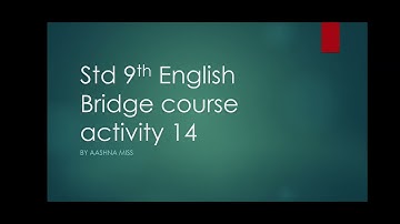 Std 9th English Bridge course activity 14...by aashna miss