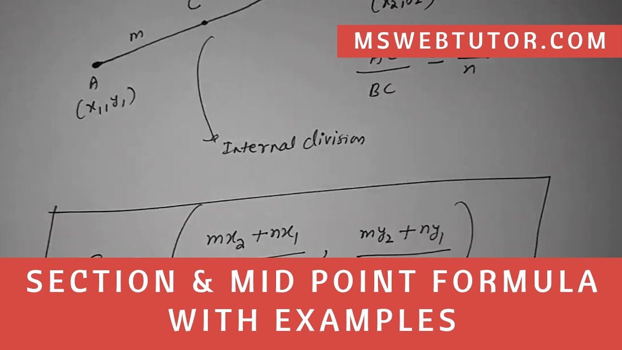 Section & Mid Point Formula with Examples in Hindi | mswebtutor.com ...