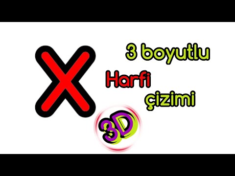 3 Boyutlu 'X' Harfi Çizimi | How to Draw 3D Letter 'X'?