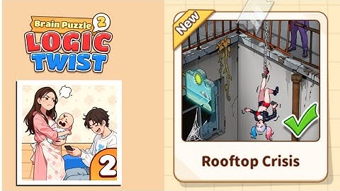 Brain Puzzle 2: Logic Twist Level 102 | rooftop crisis Gameplay
