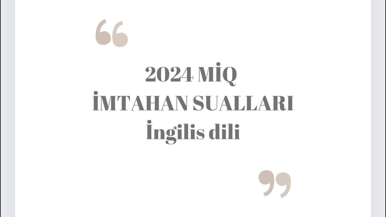 8 iyul Miq ingilis dili 2024 sualları. Pdf üçün 0503807833 nömrəsinə yaza bilərsiz!
