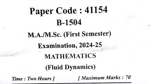 MJPRU.M.A/M.Sc 1st Semester Mathematics 4th Paper 2024-2025