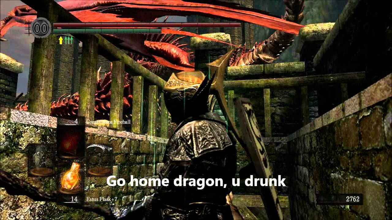 dark souls killing the red dragon