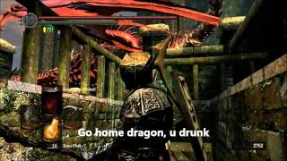 Dark Souls - How to kill Hellkite Wyvern Bridge Dragon easy way