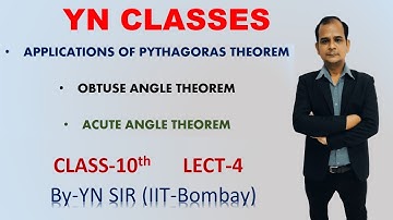 Triangle lect 3 ||  Acute angle theorem & Obtuse angle theorem || applications of Pythagoras thm