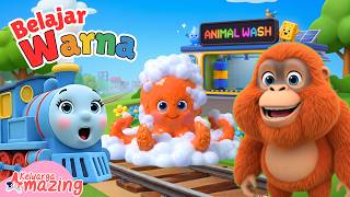 Belajar Warna Sambil Mandikan Hewan 🐙🦀🚂 | Tut Tut Kereta Api Edukasi Anak Usia 1–5 Tahun
