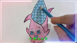 Instructions for coloring the picture of red corn