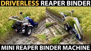 Driverless REAPER BINDER MACHINE Harvesting Paddy / Rice | Automatic Mini Reaper Binder Machine screenshot 5