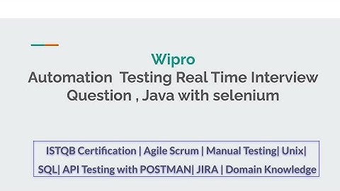 Wipro Automation Testing Interview Question | Java with selenium