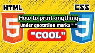 How to print anything with quotation marks using html | Html using quotation tag
