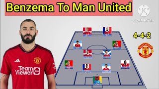 Benzema To Manchester United ~ Potential Line Up Man United With Benzema ~ Transfer Winter 2024