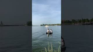 Two tiny captains, one vast lake 🤍🌊 #nature #lake #netherlands