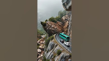 Terrifying Landslide Smashes Into Highway Tunnel!