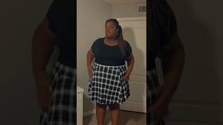 Plaid skirt from H&M #ootd #plussize #skirt #h&m #shorts