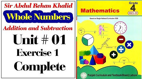 Mathematics Class 4 | PTB | New Edition |  Unit No 01 Exercise 1