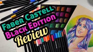 Reviewing Faber Castell's Black Edition Colored Pencils - Art Supply Review  - Swatching and Drawing 