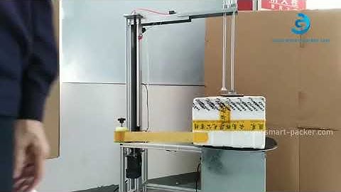 Foam carton box tape sealing packing machine semi automatic foam case tape packing machine video