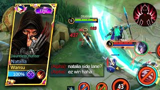 TRYING THE OLD SIDE LANE NATALIA IS HARD NOW ON THIS META (buff natalia pls) - MLBB