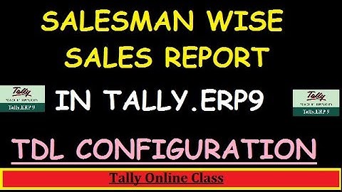 Salesman Wise Sales Report In Tally ERP9 | How To Configure TDL In Tally ERP 9 | Tally Online Class