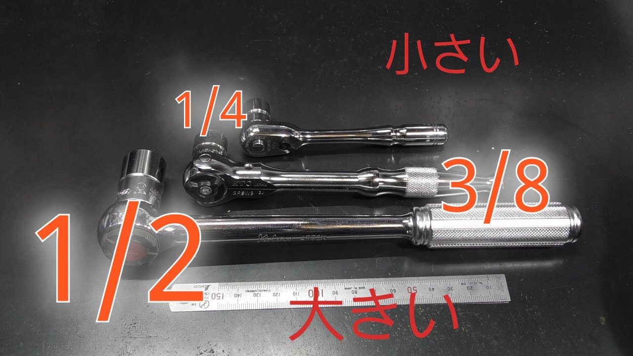 【初心者向け】ラチェットやスピンナハンドルの差し込み角の大きさの話　スクエアサイズ