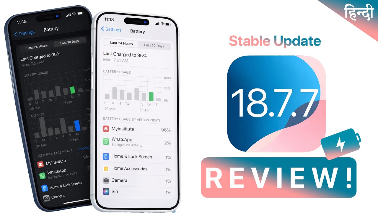 iOS 18.7.7 Review Hindi | After 2 Days | Battery Life | Performance ...