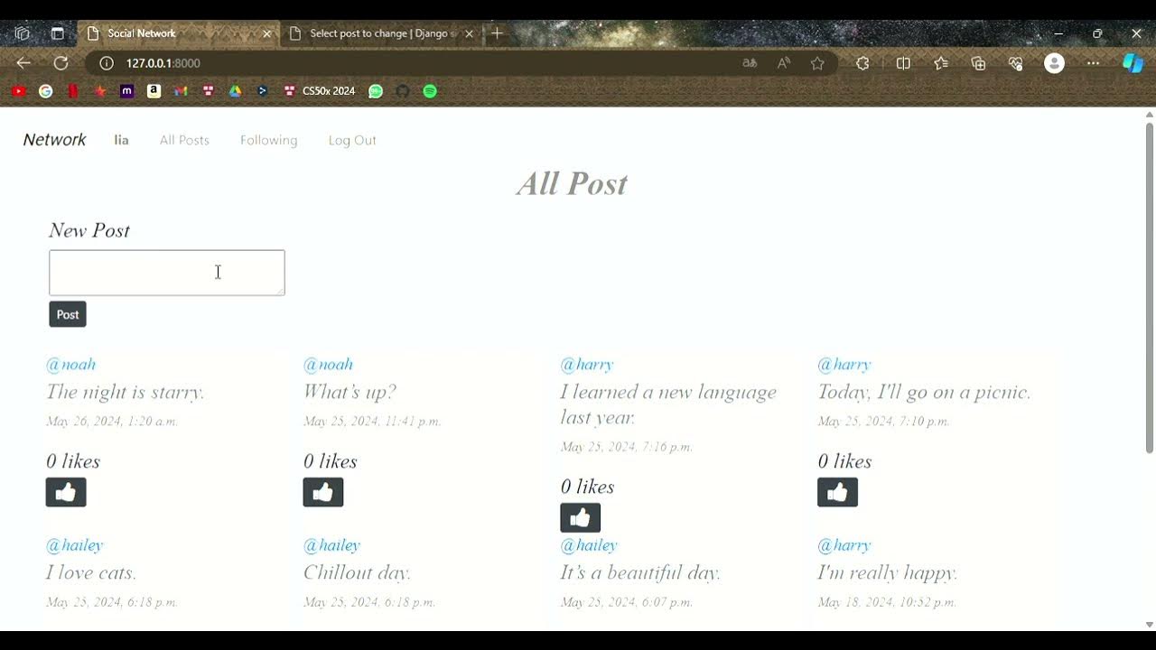 CS50’s Web Programming with Python and JavaScript, Project 4 - YouTube