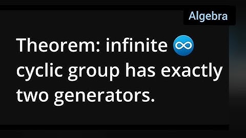 Theorem: infinite cyclic group has exactly two generators.| algebra for both bsc,msc in mathematics