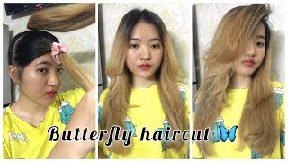 ✂️ I Cut My Own Hair At Home ✂️ កាត់សក់មេអំបៅដោយខ្លួនឯង | Ah Pi Yasi