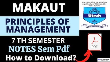 Principles of Management MAKAUT 7th Semester Notes PDF | Organizer