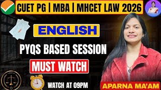 Most Important PYQS MHCET/CUET PG 2026 | Grammar by Aparna Ma'am | #cuet #mhcet