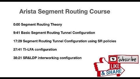 Arista Segment Routing Course
