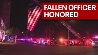 Fallen Phoenix officer arrives by procession at Maricopa County Medical Examiner's Office