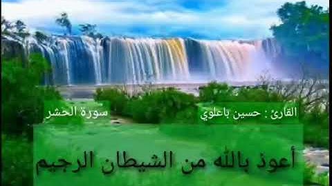 تلاوة من أواخر سورة الحشر للقارئ : حسين باعلوي