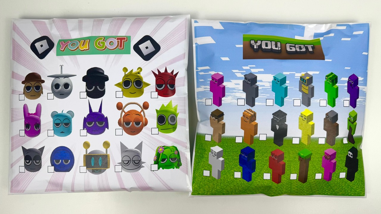 🎶 Paper DIY🎶 Incredibox SPRUNKI BLIND BAG Unboxing: MINECRAFT or ROBLOX??? | How to make