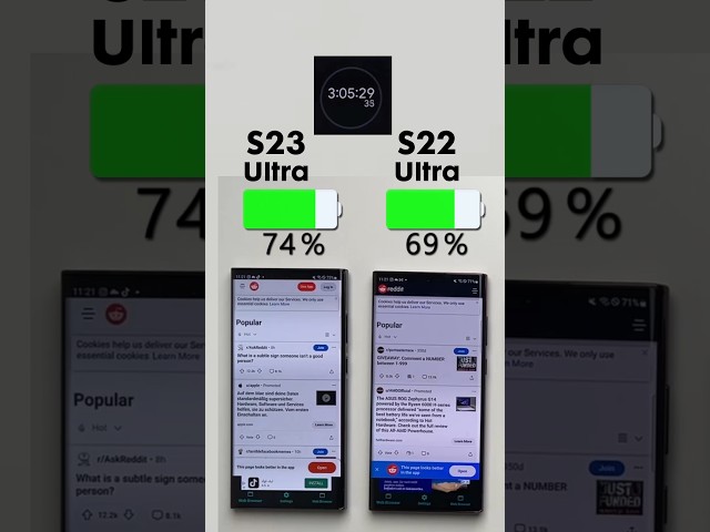 Samsung Galaxy S23 Ultra vs. S22 Ultra Battery Test🔋Full video on my channel! 🫶🏼