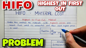 HIFO Method (Highest In First Out) Store Ledger Account- Problem - BCOM / BBA - By Saheb Academy