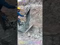 Pure Power: Worker Breaks Through Concrete with a Power Chisel, Exposing the Reinforcing Bars! 💥🔧↓