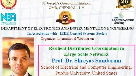 Webinar on "Resilient Distributed Coordination in Large-Scale Networks"