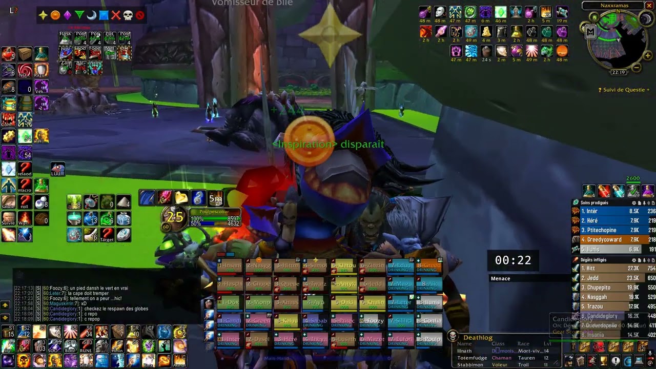 Naxx'Ramasse... Encore deux morts pendant le progress..10/15 Naxx wow HC. Prêtre Heal POV FR