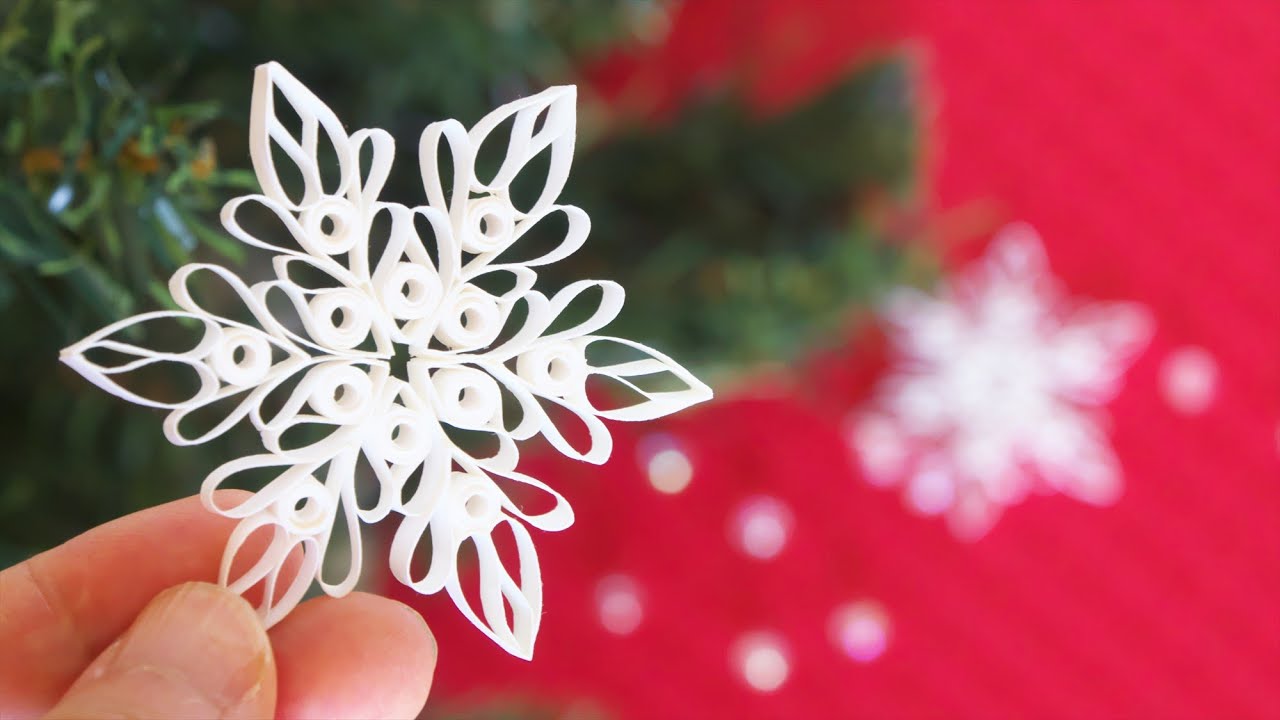 紙で作る雪の結晶オーナメントの作り方 クリスマス Diy How To Make Paper Snowflake Christmas Decor Youtube