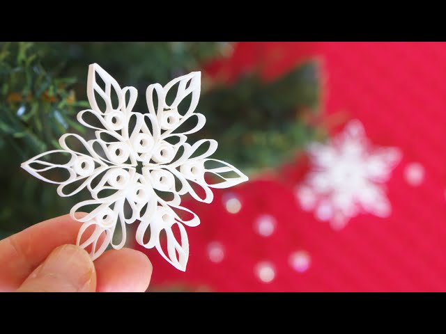 紙で作る雪の結晶オーナメントの作り方【クリスマス】 DIY How to Make Paper Snowflake - Christmas Decor