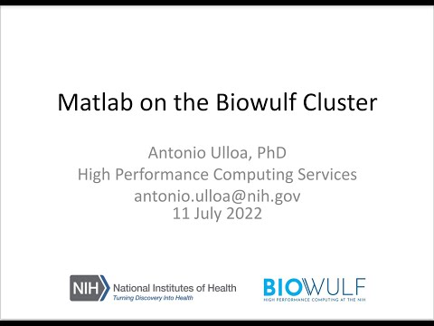 Matlab on the Biowulf Cluster