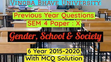VBU B.Ed Paper X Gender School and Society | Previous Year Questions| PYQ Semester 4