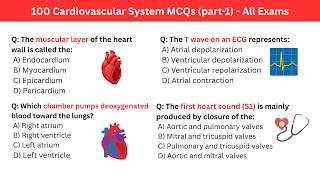 Cardiovascular System MCQs Part 1 | 100 Important Heart & Blood Circulation Questions