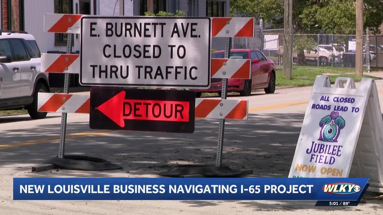 New Louisville business navigating I-65 closure - YouTube