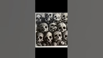Photo Realistic Skull Catacomb Charcoal Drawing Time Lapse