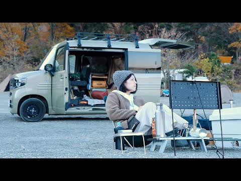 [Car camp] Light car, Mt. Fuji and lake